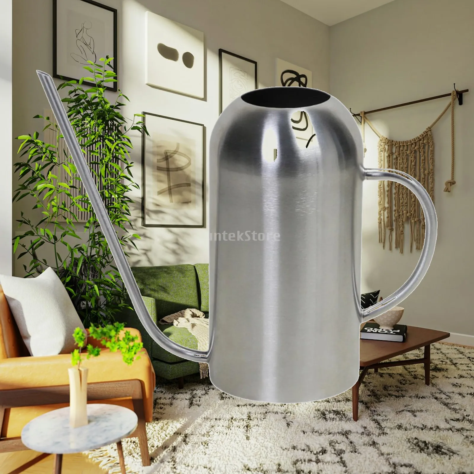 Indoor Watering Can Stainless Steel Slim Spout 1.5L Garden Pot Leakproof for Watering Succulents and Orchids