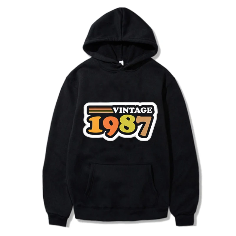 1987 Letter Versatile Fashion Retro Hooded Sweatshirt  | Cotton Casual Women's Hooded Sweatshirt | Latest Fashion Fashion Trends