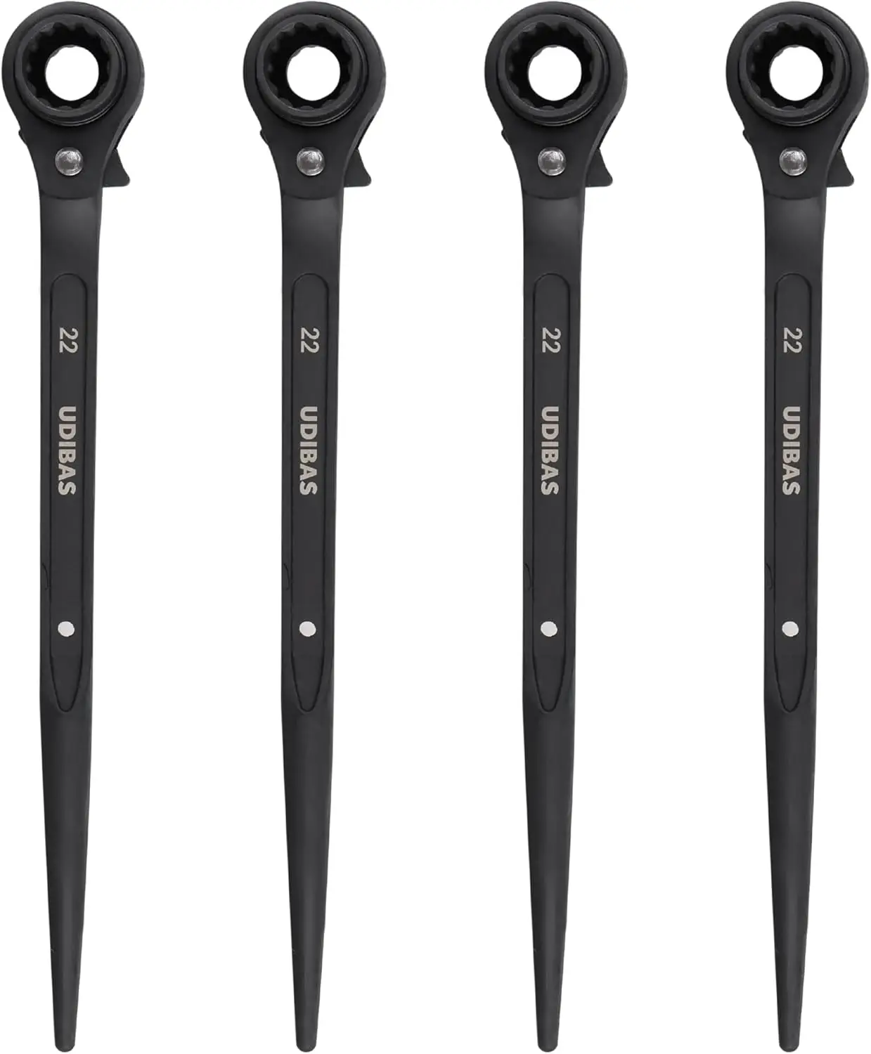 

Professional 12-Point Double-Ended Ratcheting Podger Scaffold Spud Wrench, 19x22mm, Black