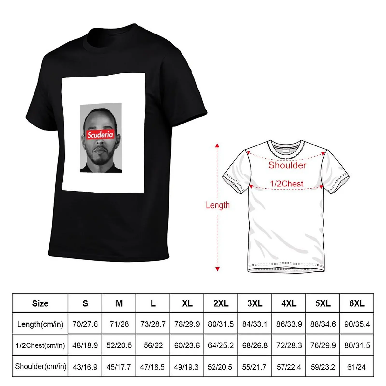 Sir Lewis Scuderia Hamilton (Photo) T-Shirt black cotton t-shirt plain for man package man t shirt graphic T-Shirt - view 2