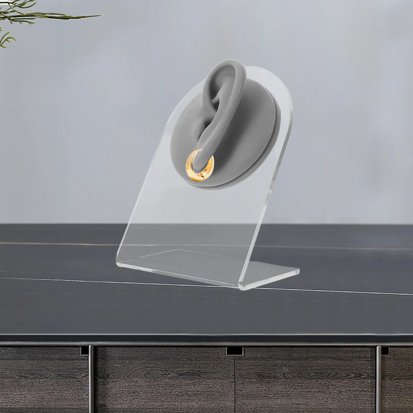 Artificial Silicone Ear Right Ear Flexible Stable Soft Piercing Practice Jewelry Display Stand Earring Holder Storage