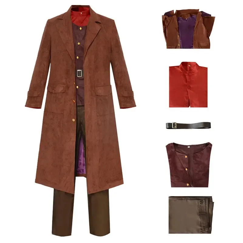 Rubeus Cos Hagrid Cosplay Costume Men Shirt Coat Pants Belt Full Set Outfits Halloween Carnival Party Role Play Suit