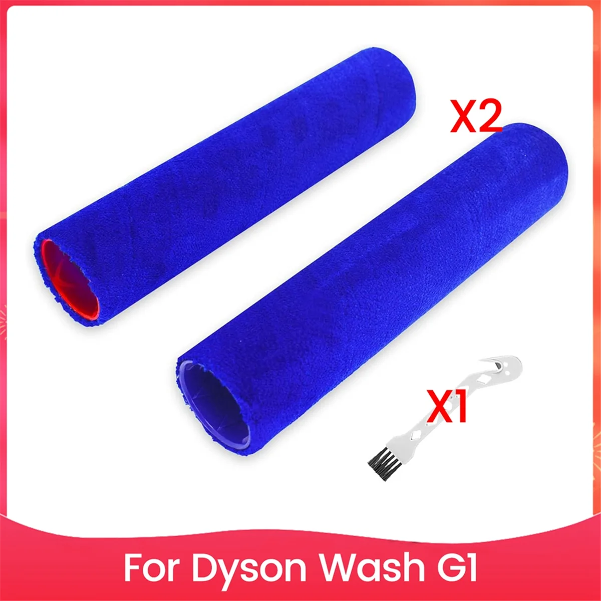 2 pak komponen pengganti sikat rol untuk Dyson cuci G1 pembersih basah, mesin penggosok lantai tambahan vakum