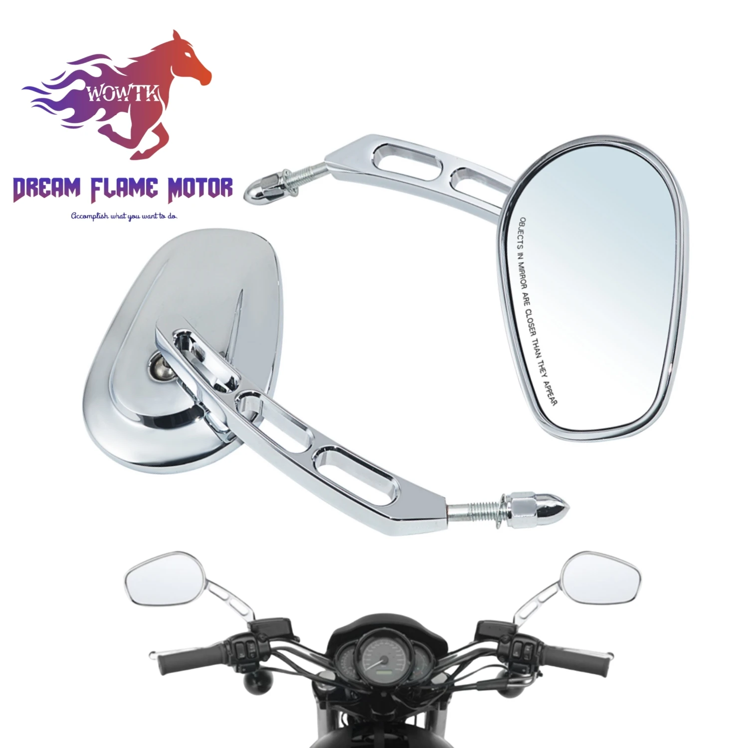 Motorcycles 8mm Rear View Side 360° Handlebar Mirrors For Harley Davidson Sportster 883 Touring Road King Street Glide 1984-2024