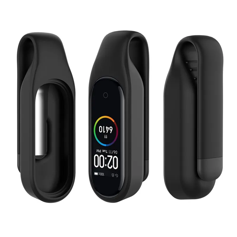 Soft Silicone Case Shell Steel Clip Buckle Holder Sports Strap Protection Sleeve Housing Compatible With Xiaomi Mi 7 6 5 Band