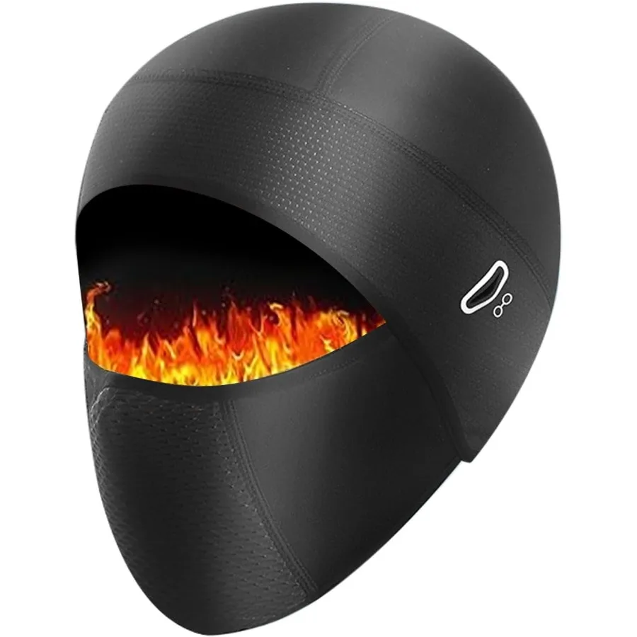 Termiczna czapka pod kask z osłoną twarzy, kominiarka z otworami na okulary do jazdy na rowerze i motocyklu