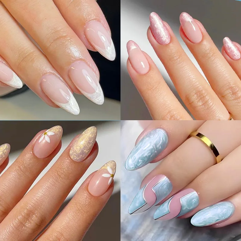 MEET ACROSS 8ml Pearl Shell Thread Gel Nail Polish 3D Semi Permanent Soak Off UV Gel Nail Art Varnish For Nails Manicure DIY