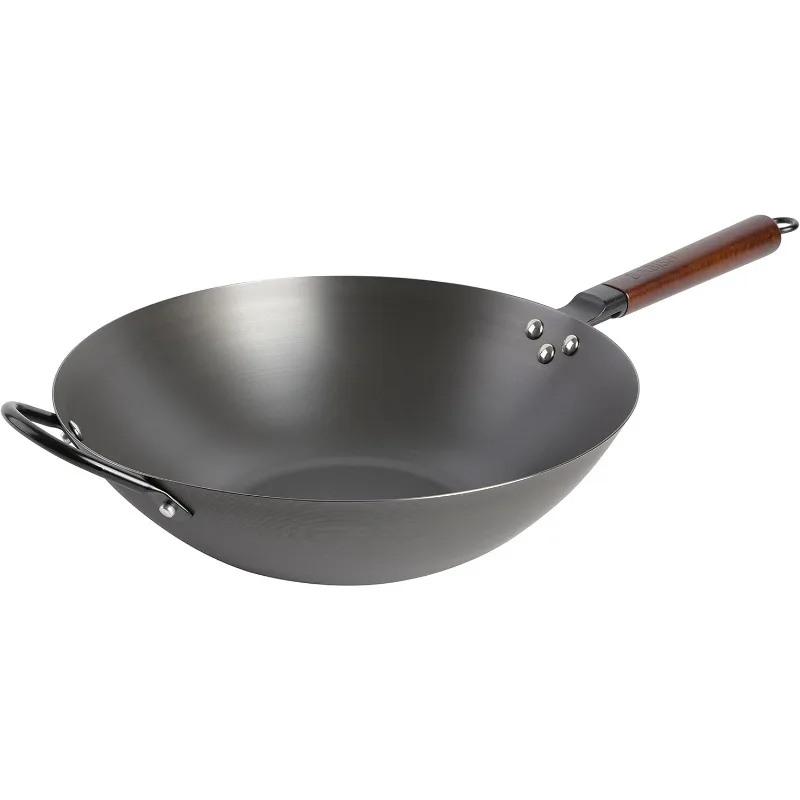 

Carbon Steel Flat Bottom Wok and Stir Fry Pan, 14-Inch