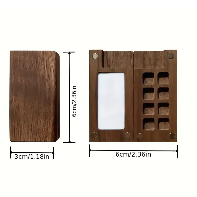 Portable Small Travel Watercolor Palette Set 8 Units Wooden Grid Pocket Box Home Art Supplies Gift