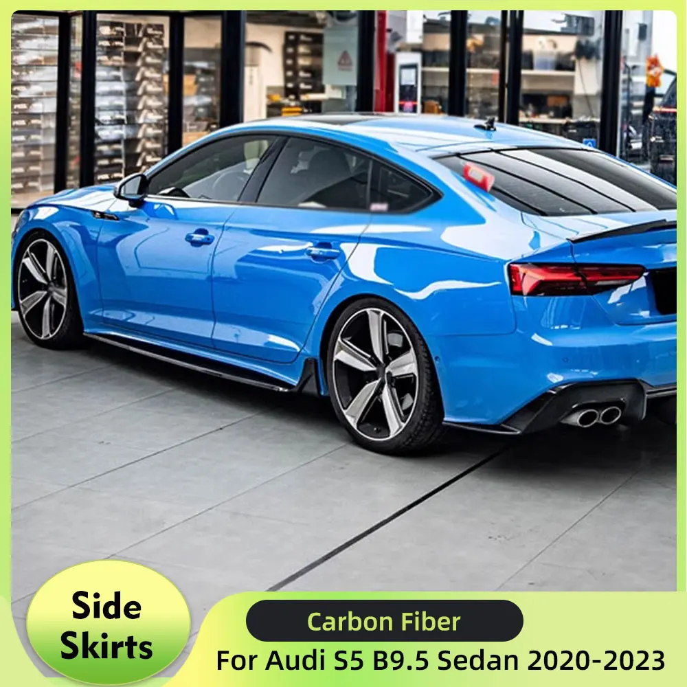 

Car Side Skirt Extension Lip For Audi S5 B9.5 Sedan 2020-2023 Real Carbon Fiber Car Side Skirts Extension Lips Aprons Body Kits
