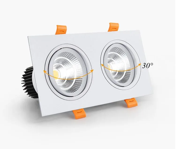 Wpuszczana podwójna ściemnialna lampa LED typu Downlight COB 7w 12w 15W Dekoracja punktowa Lampa sufitowa AC 220V Panel LED Światła punktowe Kuchnia