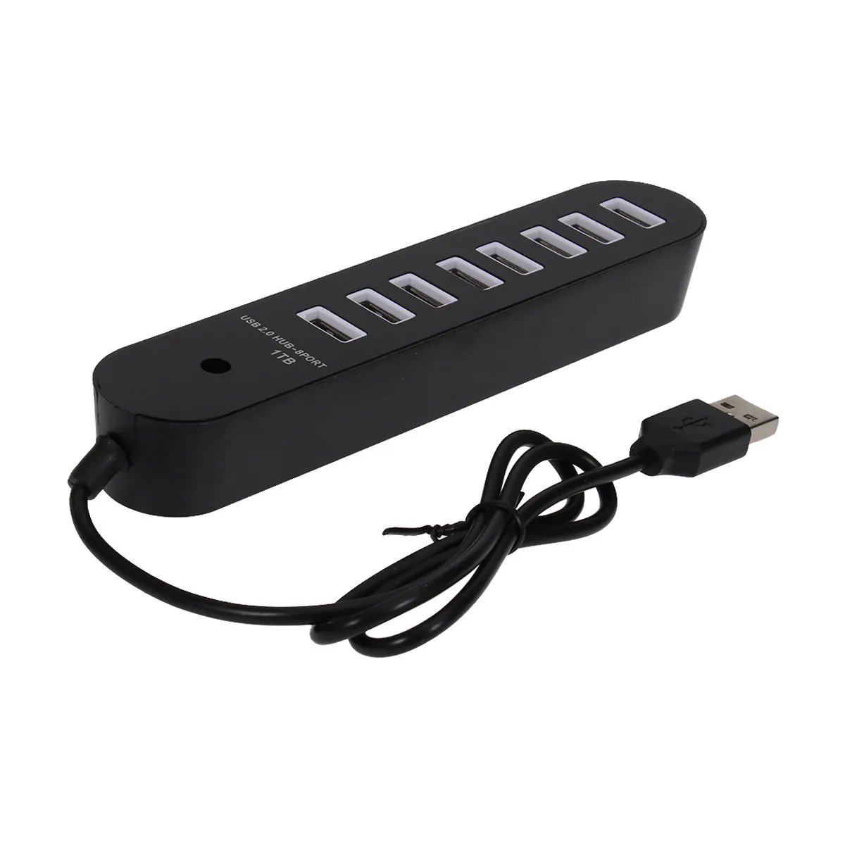 8-in-1 USB 2.0 Hub Long Strip Multiport Adapter Portable Compatible for Macbook Laptop Tablet Type C Hub Connectors to USB