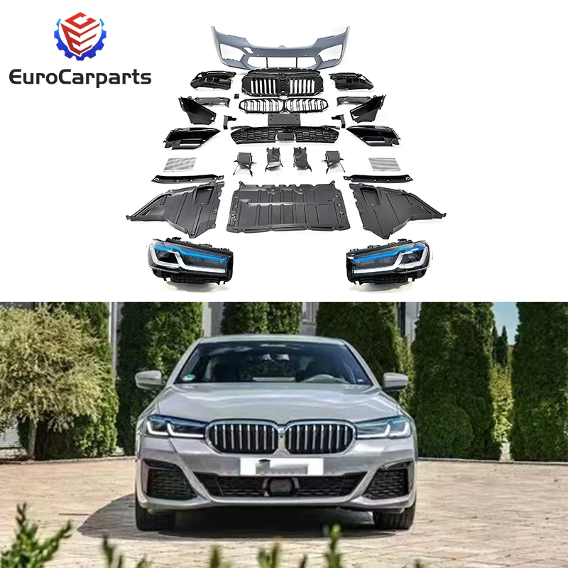 2021year PP 5 Series G30 Old To New Car Bumpers G30 G38 F90 Upgrade M5 Body Kits Headlight Taillight G30 M5 Facelift Body Parts