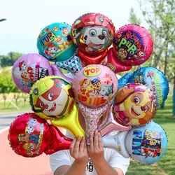 Paw Patrol Hand Stick Foil Balloon Toys Children's Anime Puppy Dog Theme Party Skye Marshall Figure Hand Stick Balloon Toy Gift
