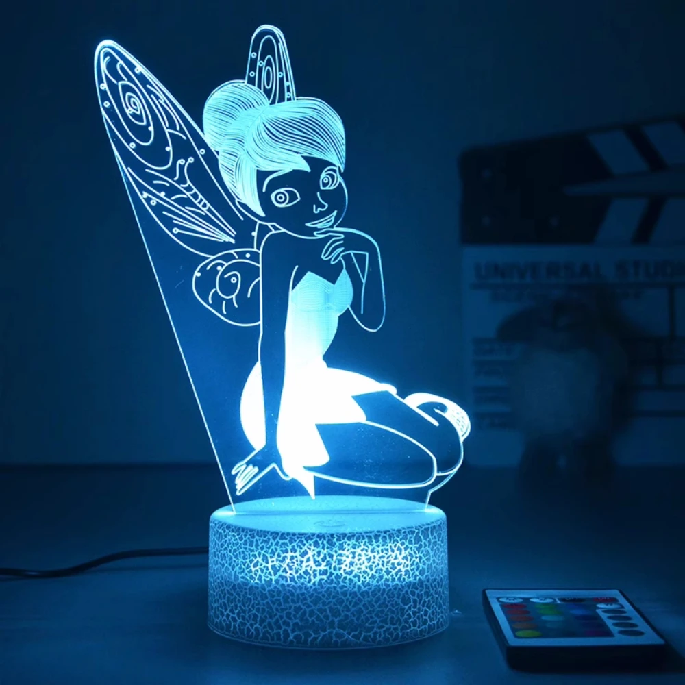 Série Princesa 3D Night Light, 16 Cores, Lâmpada Mudando a Cor, Luz LED Regulável, Controle Remoto, Princesa Toy, Presente Kids