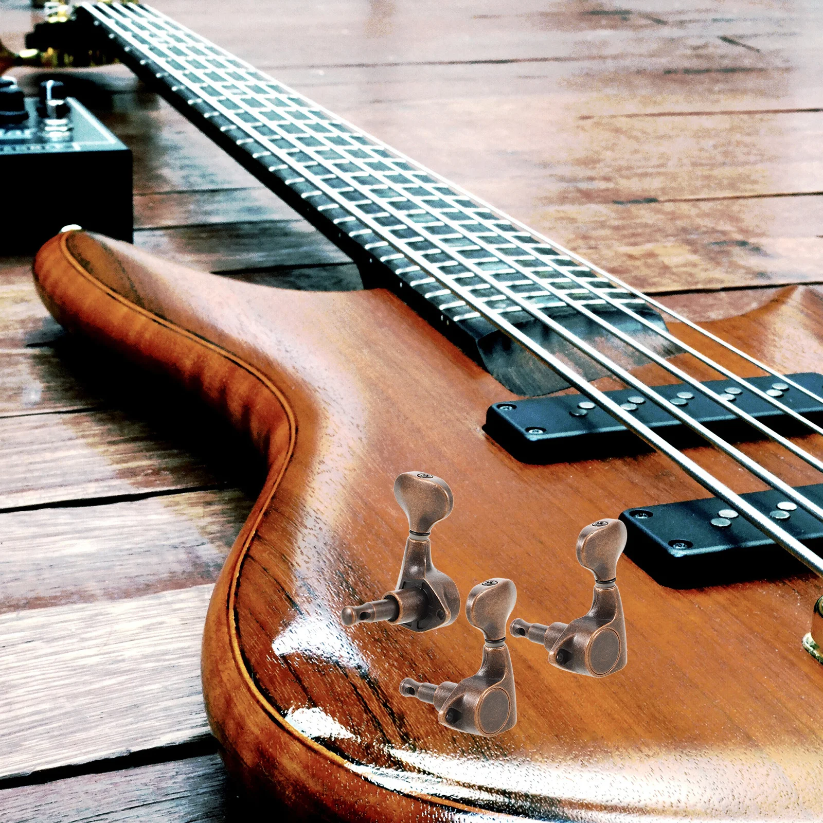 

6pcs Acoustic Guitar Tuning Pegs Locking Guitar Tuners Heads Bronze String Tuning Keys Electric Bass Replacement