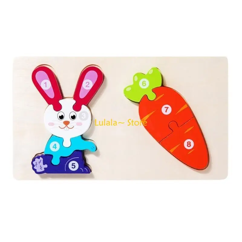 Y4QA ألغاز خشبية للأطفال الصغار ألعاب ألغاز ثلاثية الأبعاد للأطفال الصغار ألعاب تعليمية ألغاز خشبية مقطوعة