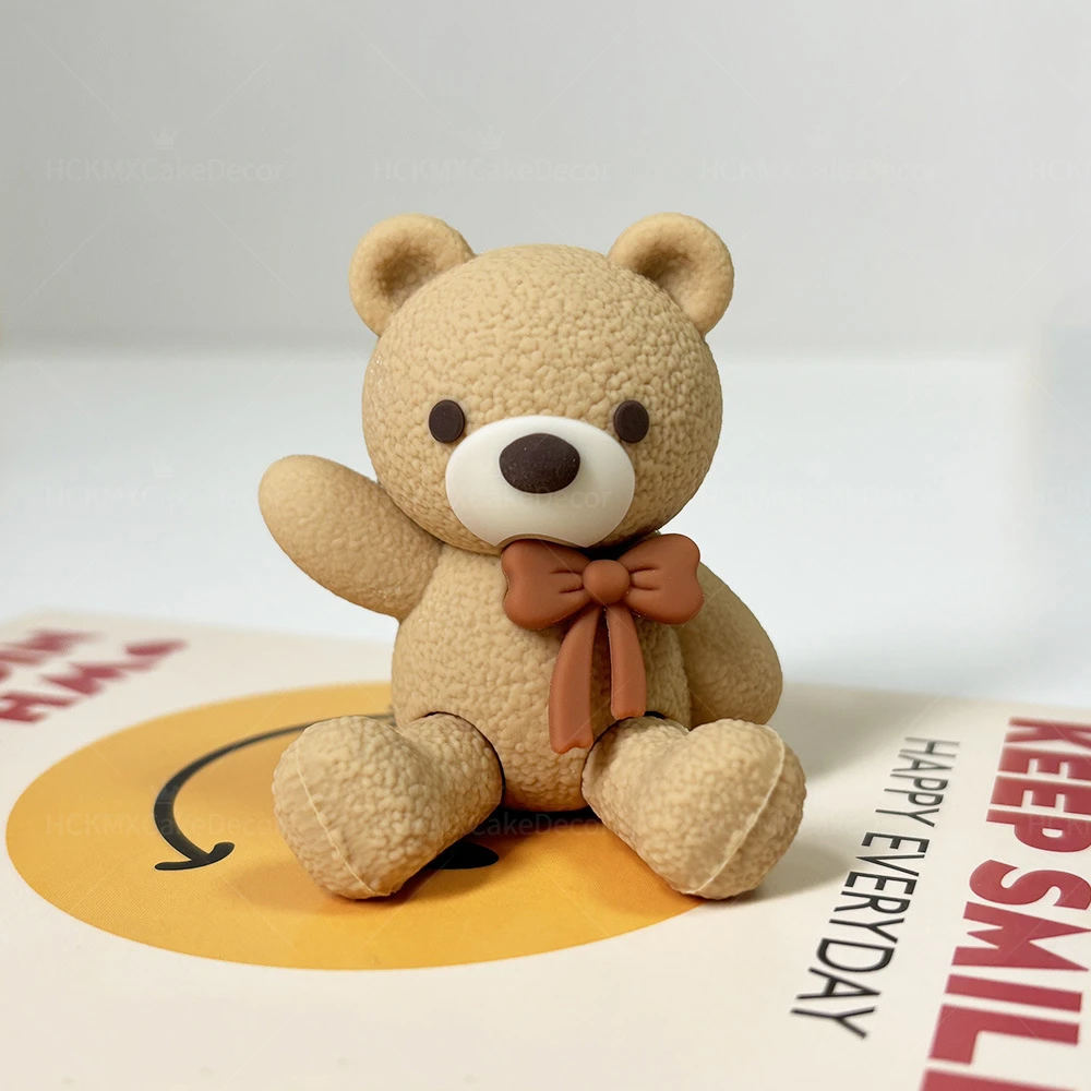 Cute bow tie Bear Cake Topper Bear Cake Decorations for Party Favors Baby Shower Birthday Cake Decorations  Favorite Gift Party