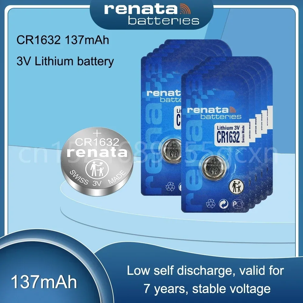 RENATA CR1632 CR 1632 3V Lithium Battery DL1632 ECR1632 GPCR1632 For Toy Car Key Watch Mouse Alarm Clock Button Coin Cell