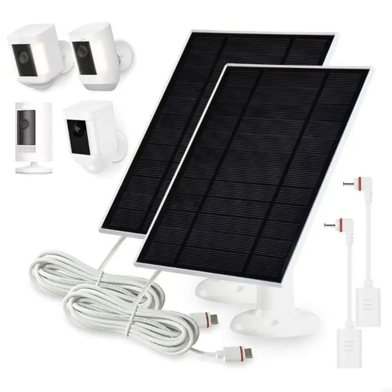 USB-C To Barrel Plug Adapter 2Pcs, Solar Panel To DC3.5 Adapter Connect Jack USB-C For House Door Camera view 3