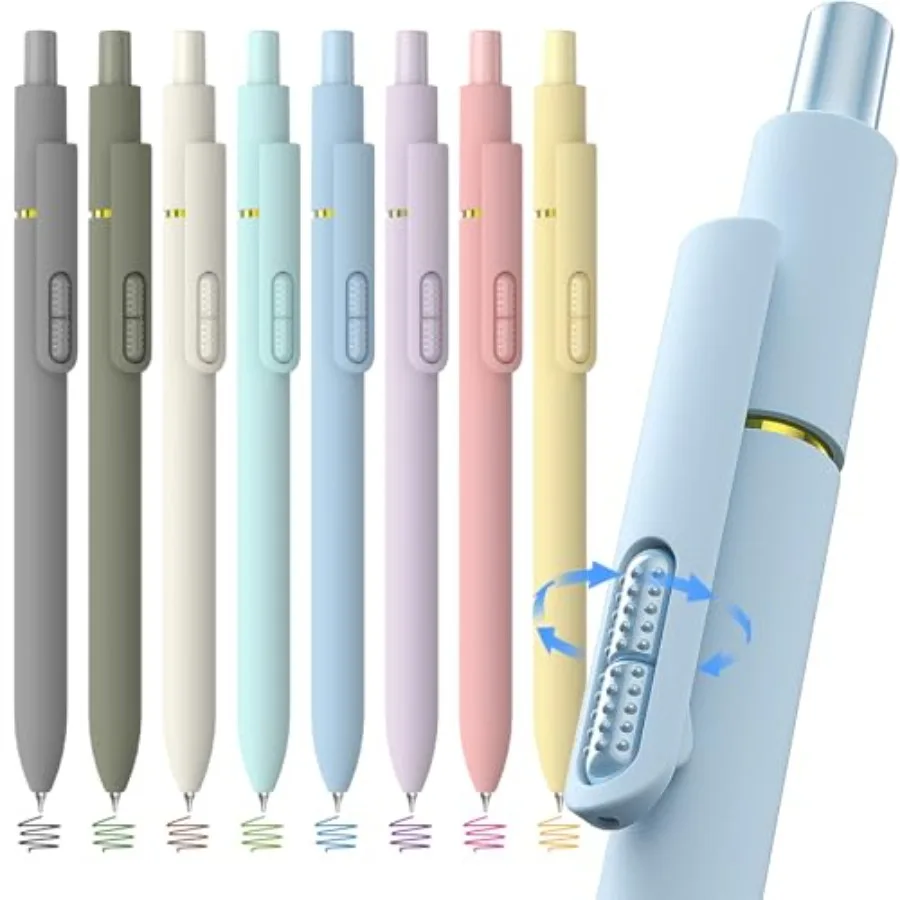 

8 Pack Colorful Gel Ink Pens Quick-Dry 0.7mm Fine Point Fidget Pens for Smooth Writing, Journaling and Drawing, Aesthetic ed Pe