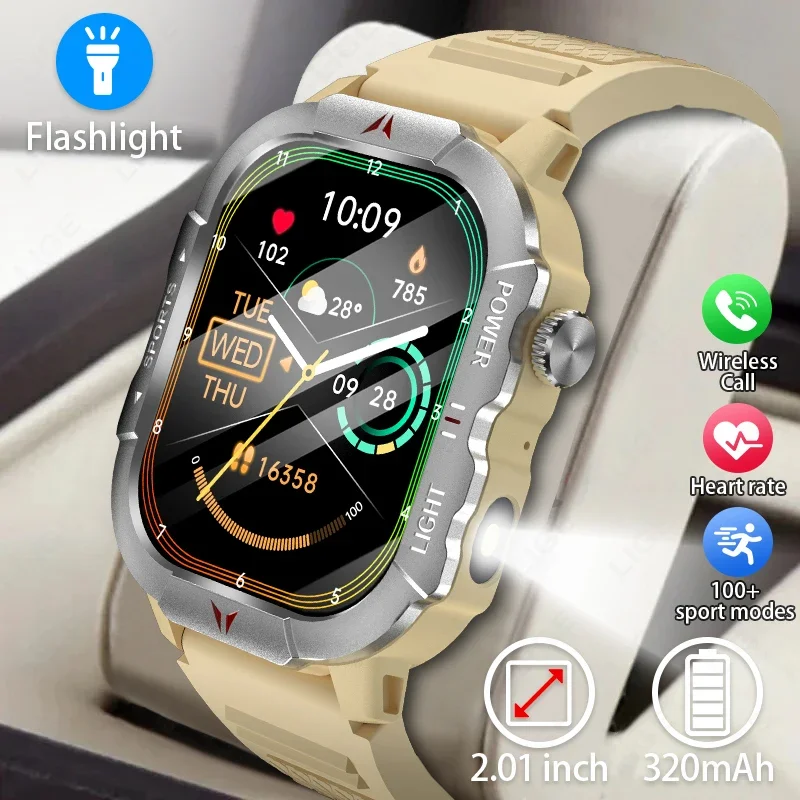 

New X31 Military Smart Watch for Men - IP68 Waterproof, 2.01” HD Display, Outdoor Sports & Health Monitoring