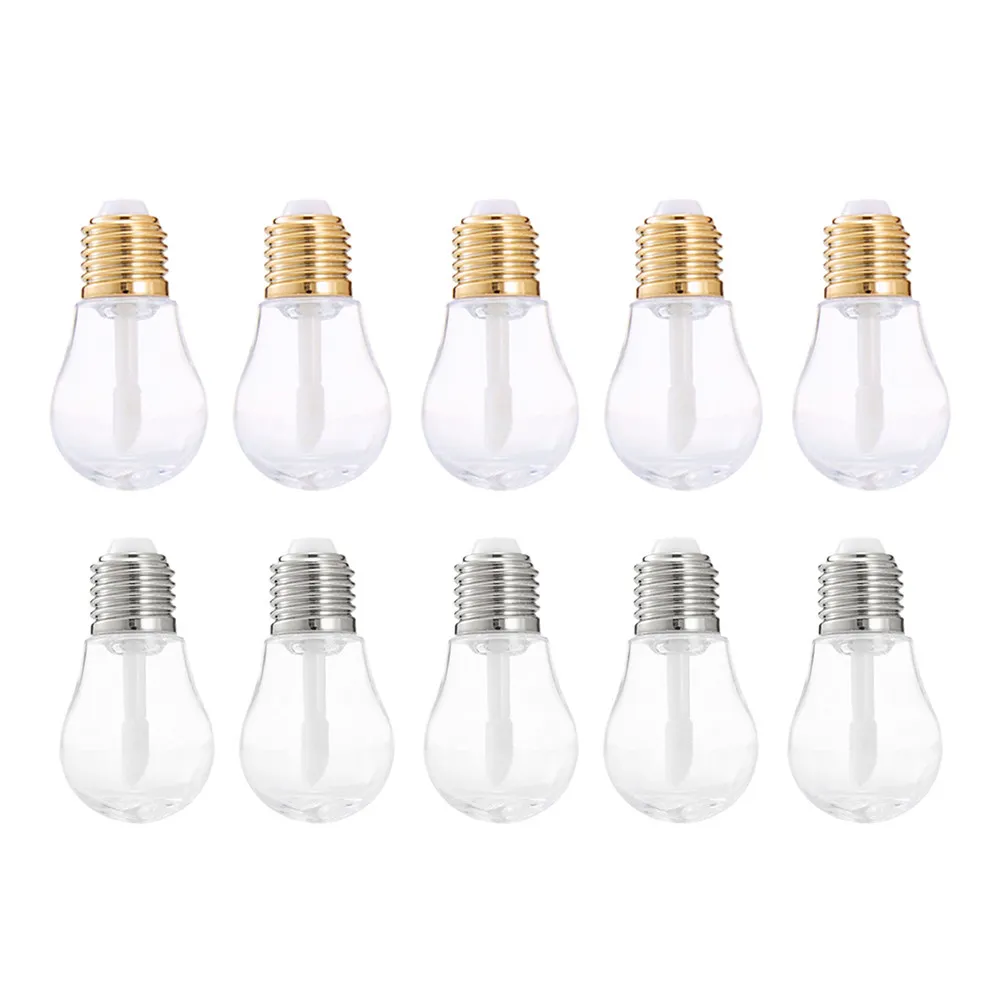 

10Pcs Bulb Shaped Lip Gloss Tubes Portable Mini Lip Balm Containers Refillable Transparent Travel Bottles