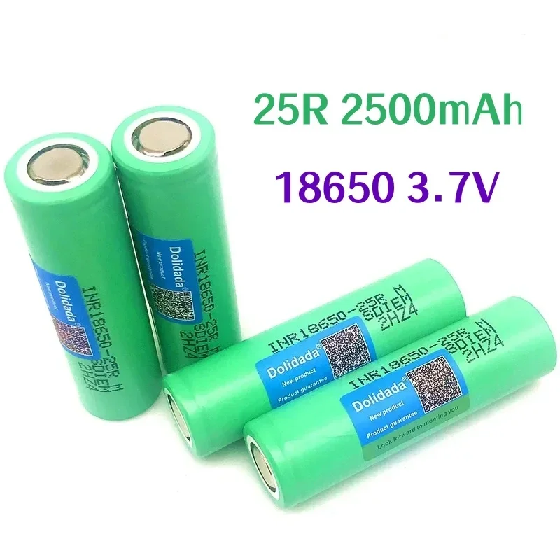 NEW18650-Bateria de L ítio, 3.6V, 18650, 25R, 2500mAh, 20A, Power Bank