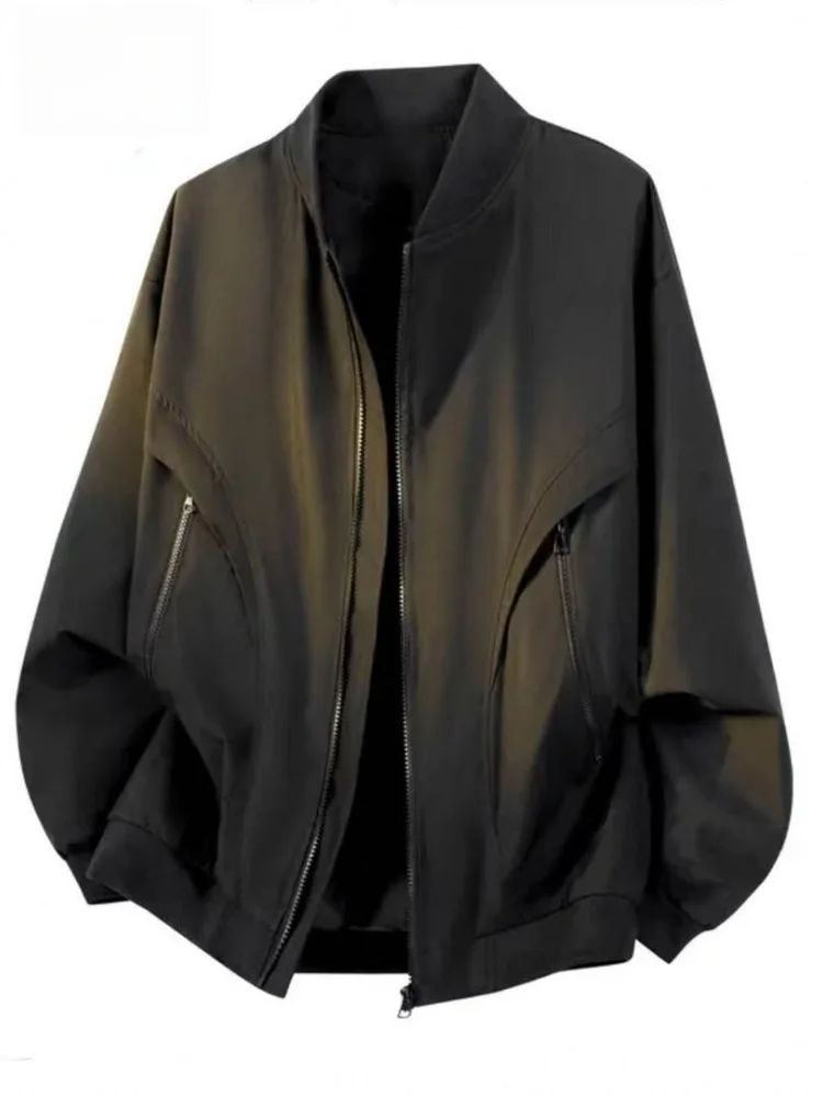 

TUCANO 2025 Водный бейсбольный воротник, хлопковая ветрозащитная верхняя одежда для пар, американская верхняя одежда, свободная посадка, длинная молния...