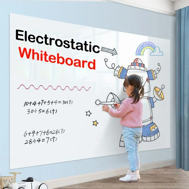 Width: 45CM Reusable Static whiteboard sticker wall Without Damage Easy To Apply and Remove Dry Eraser White Board