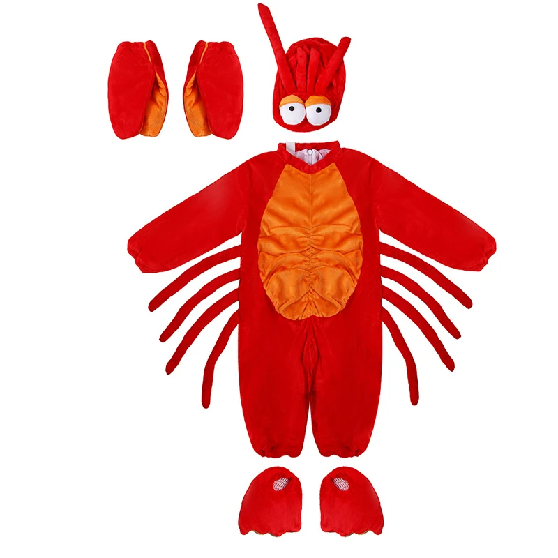 

Детский костюм лобстера, комплект одежды с морскими животными, комбинезон, милый наряд с раками, реквизит для фотосессии на вечеринке