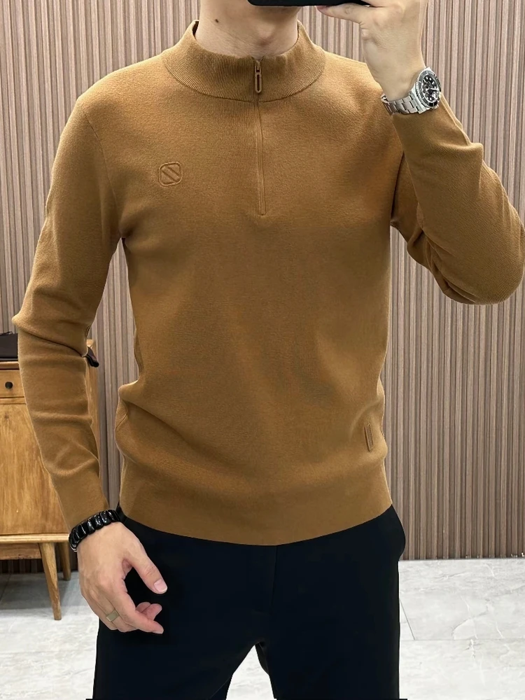 

Men's Knitted f Zipper Stand Collar Sweater Autumn Winter New Arrival Casual High Quali Faionable Regular Fit Long Sve
