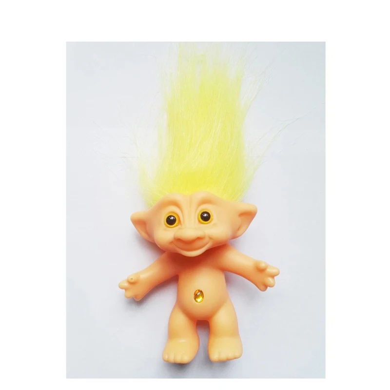 Indian Ugly Baby PVC Retro Troll Doll after 80 Nostalgia Doll 10cm Long Hair Magic Hair Fairy Toy Home Furnishing Pieces