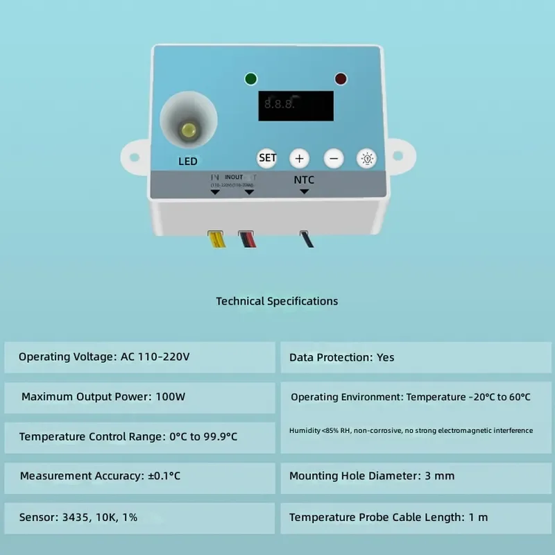 for HTMC-1 Digital Display Intelligent Automatic Thermostat Temperature Controller Incubator DIY Kit Accessories