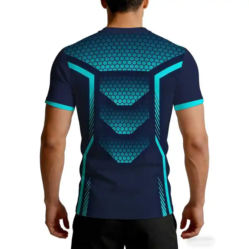 Mens Gym Workout Short Sleeve Top Summer Ice Feeling Cooling Breathable Quick Dry Moisture Wicking High Stretch Functional Honey