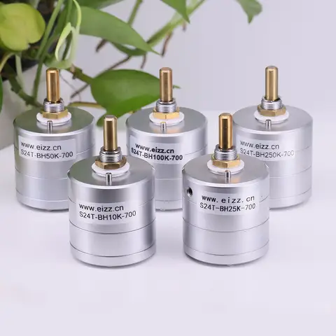 1PC EIZZ Stereo 10K 25K 50K 100K 250K 24 Steps Volume Potentiometer LOG Stepped Audio Attenuator For Hifi Audio DIY