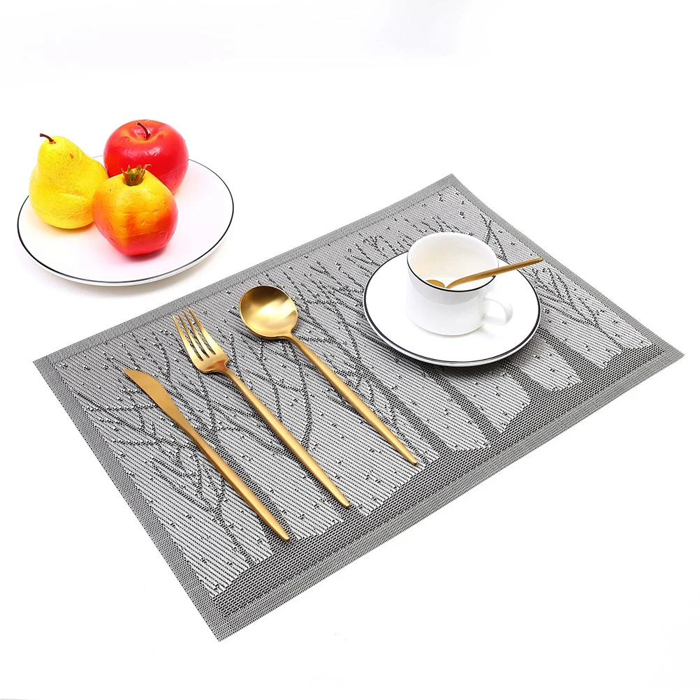 

4pcs PVC Table Mat Skid Resistance Thermal Insulation Home Hotel Restaurant Placemats Protect Tableware