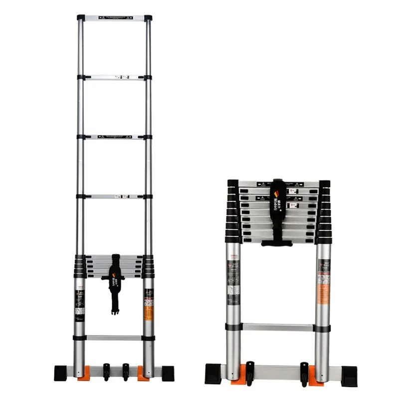 Aluminum Alloy Telescopic Ladder with Hook Wide Pedal Design for Household Engineering and Construction Use