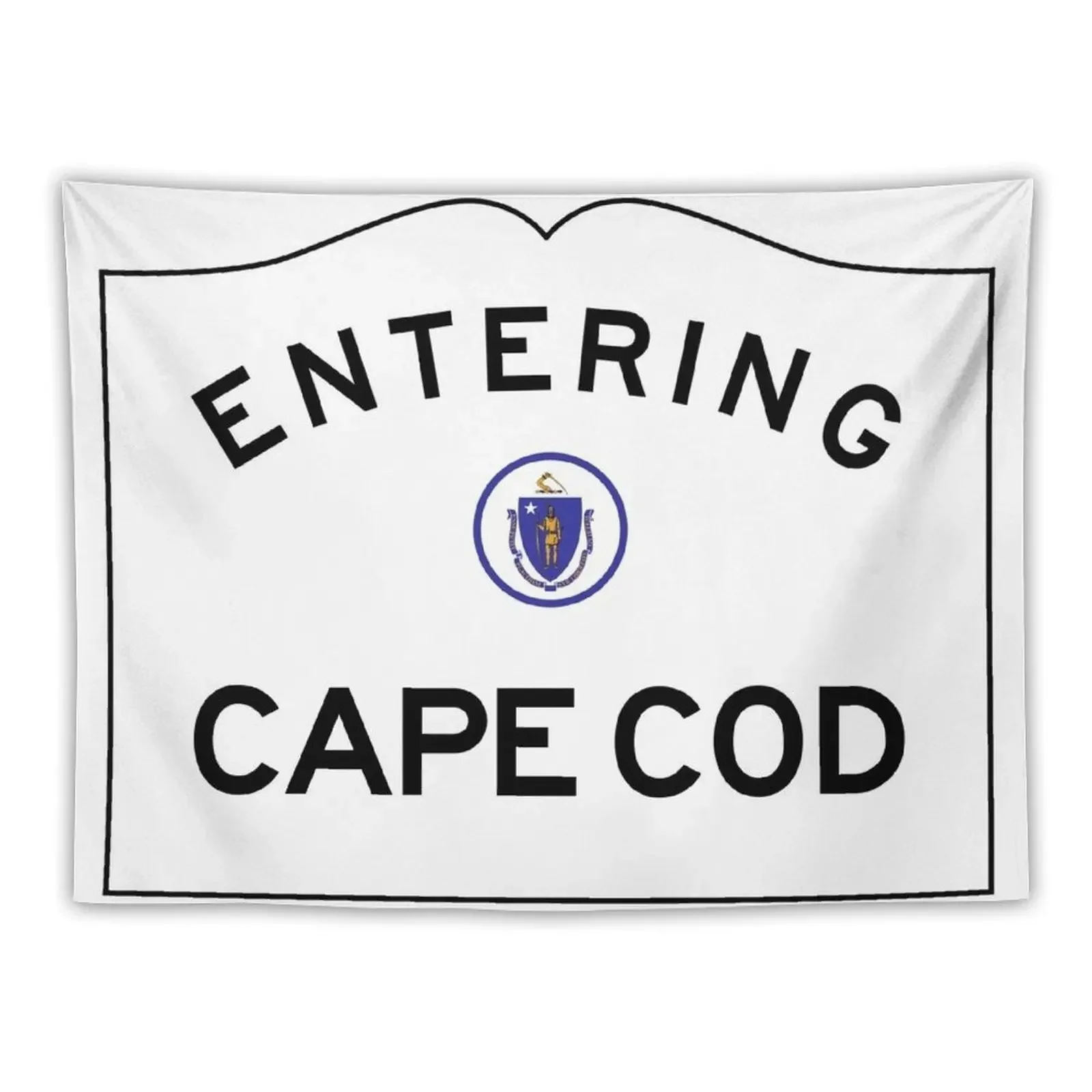 Entering CAPE COD - Commonwealth of Massachusetts Road Sign Tapestry Decoration For Bedroom Room Decor Aesthetic Tapestry