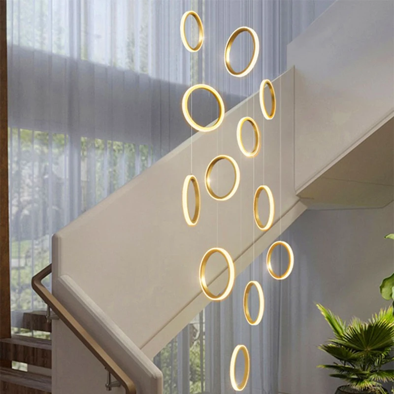 Imagem -03 - Nordic Pendant Lights For Home Decoration Stair Chandelier Sala de Estar e Jantar Luz de Teto Iluminação Interna