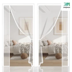 Mosquitera magnética, tamaño personalizado, cortinas de puerta, cierre automático, malla invisible, apertura lateral