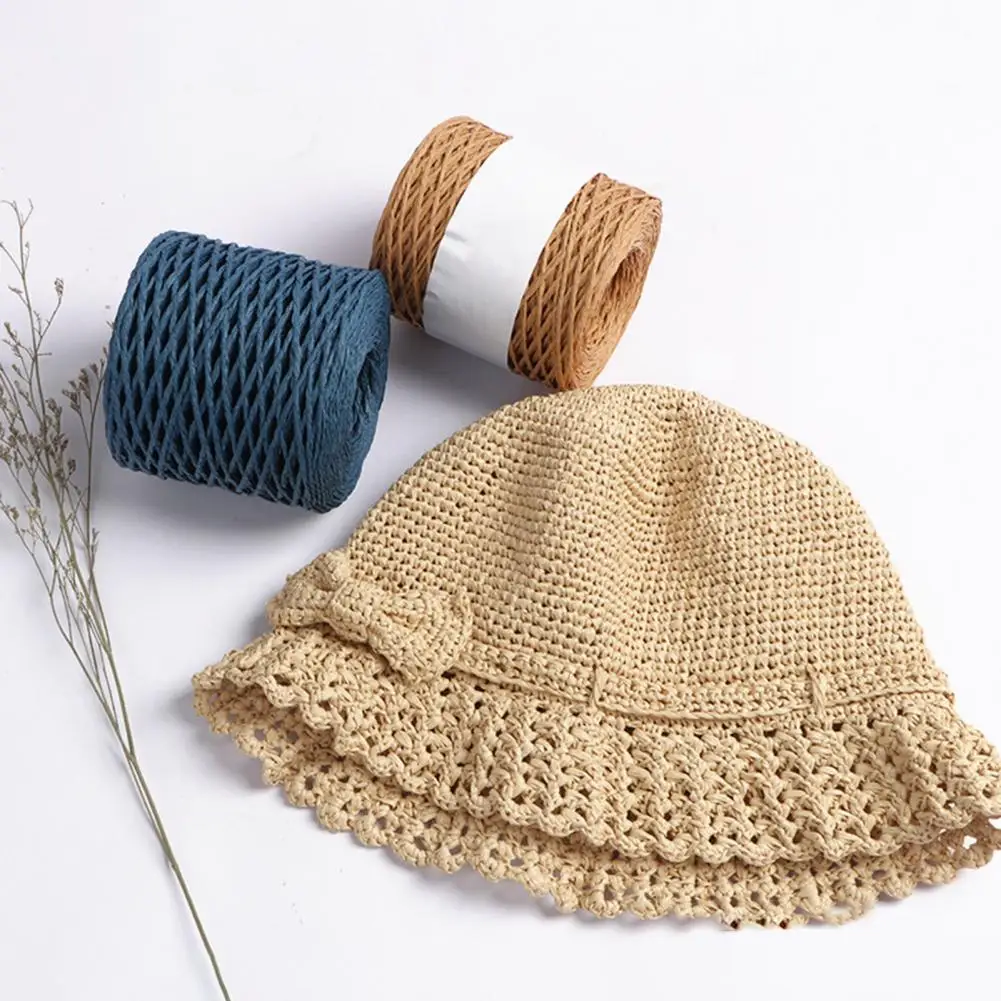 1 Roll Straw Braided Thread  Flexible Sewing Cotton Straw Braided Thread For DIY Sunhat Beach Bag Cord Household Supplies