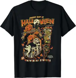 Unisex Halloween Horror Nights HHHN T-Shirt, Todo dia é Halloween, Marca de luxo, Camisetas de algodão extragrandes