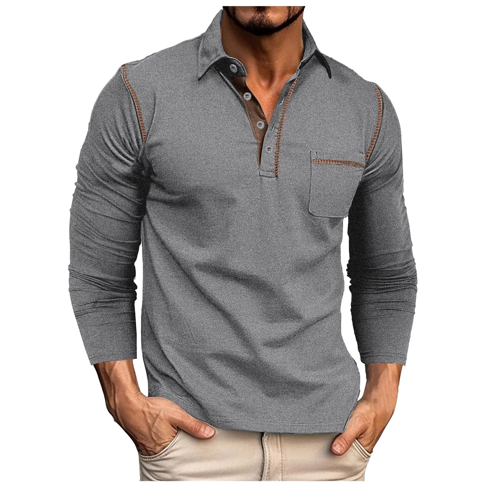 Sa086e5fe760d412bbd131df9e172740ah Trendy Men's Splicing Long Sleeve Shirt with Pocket Casual Fashion Top