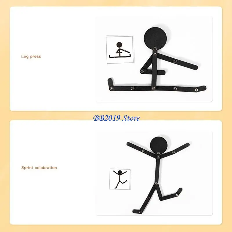 Q0KB Creative Sport Little Man Jointed Puzzle Board Toy Posture Matching Tangram Board for Baby Child Early Educat