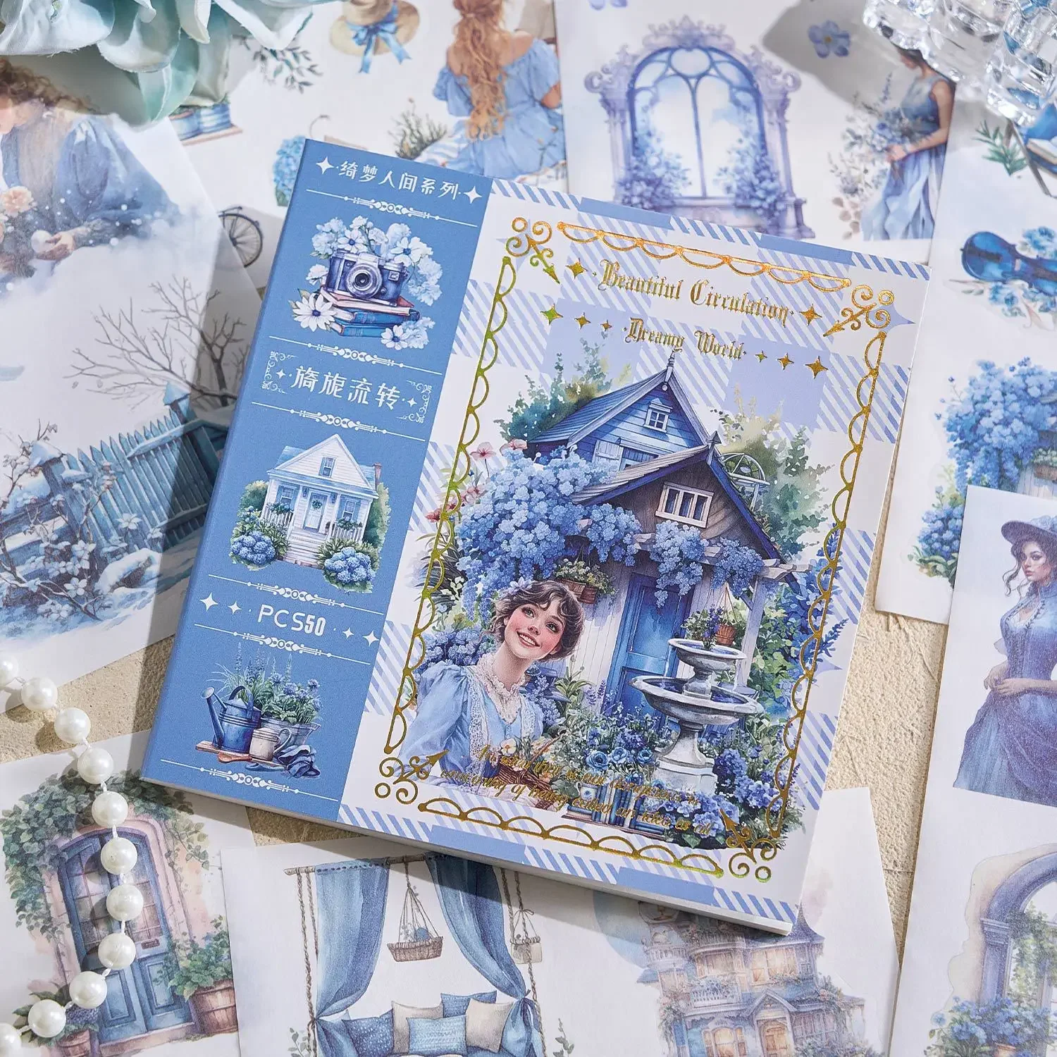 1 حزمة/2 حزمة ملصقات يومية غريب الأطوار-مشهد مجموعة عالم الخيال صنع ملصقات تزيين 50 قطعة/الحزمة