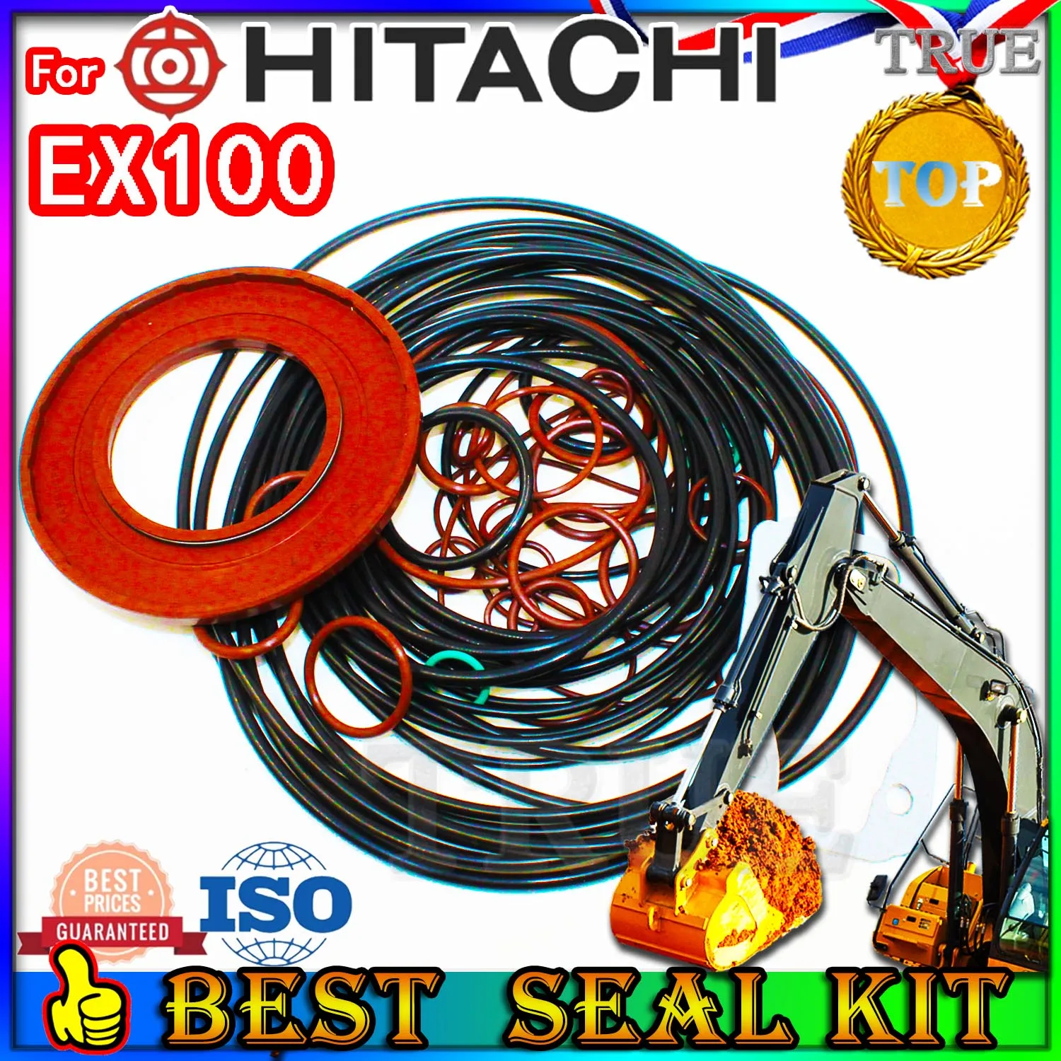 

For Hitachi EX100 Oil Seal Repair Kit Boom Arm Bucket Excavator Hydraulic Cylinder Hit Parts MOTOR Piston Rod Shaft Replacement