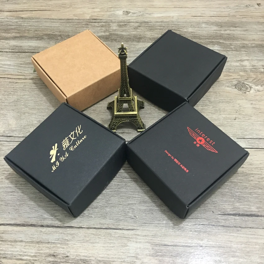 50pcs/lot DIY 3.7 x ~ 9cm Kraft Paper White Black Handmade Soap Cardpaper Packing Boxes Wedding Favor Christmas Party