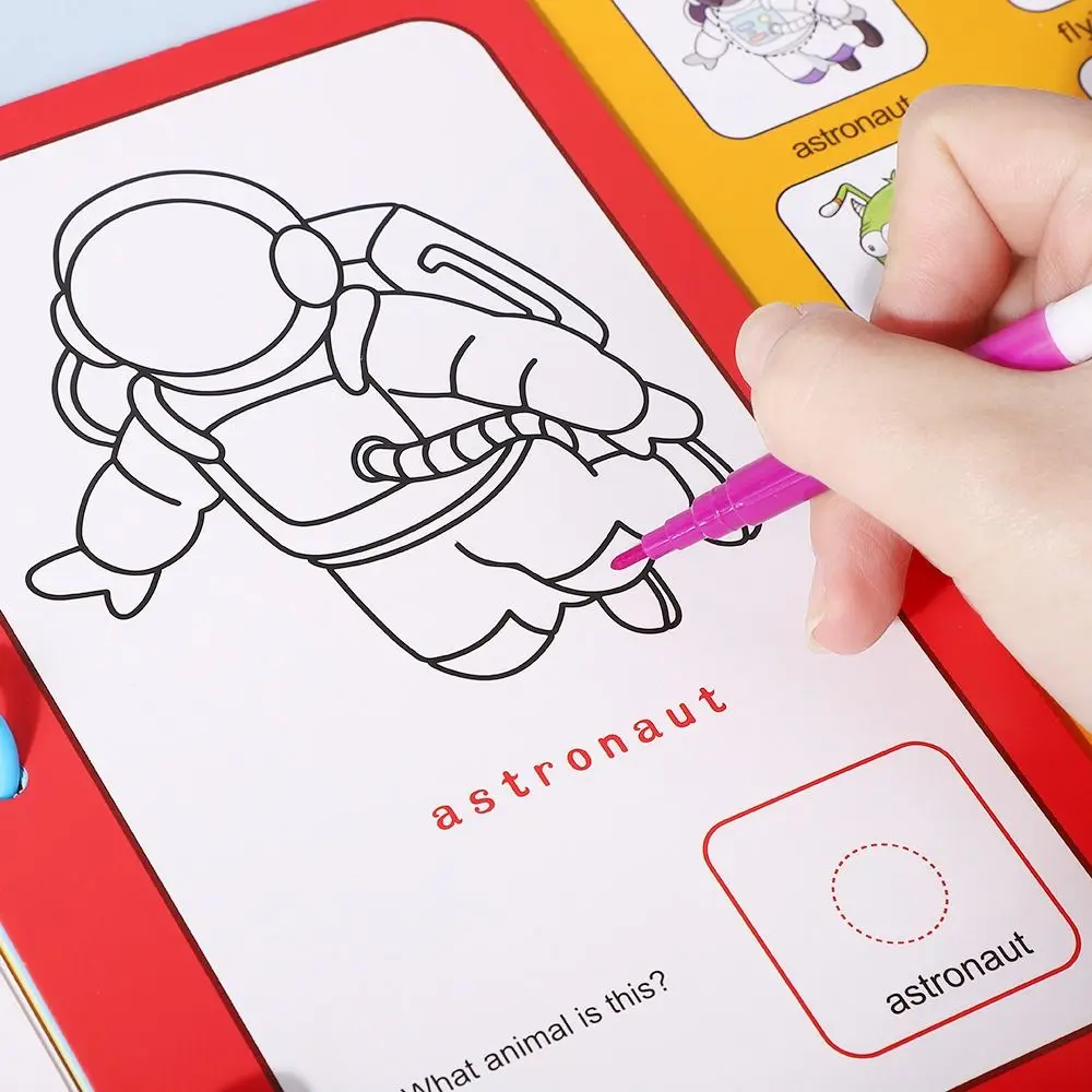 Ensemble de stylos aquarelle colorés 12 couleurs, ensemble de carnets de notes Graffiti animaux dinosaures, carnet de dessin marin 2 en 1, cadeaux d'anniversaire