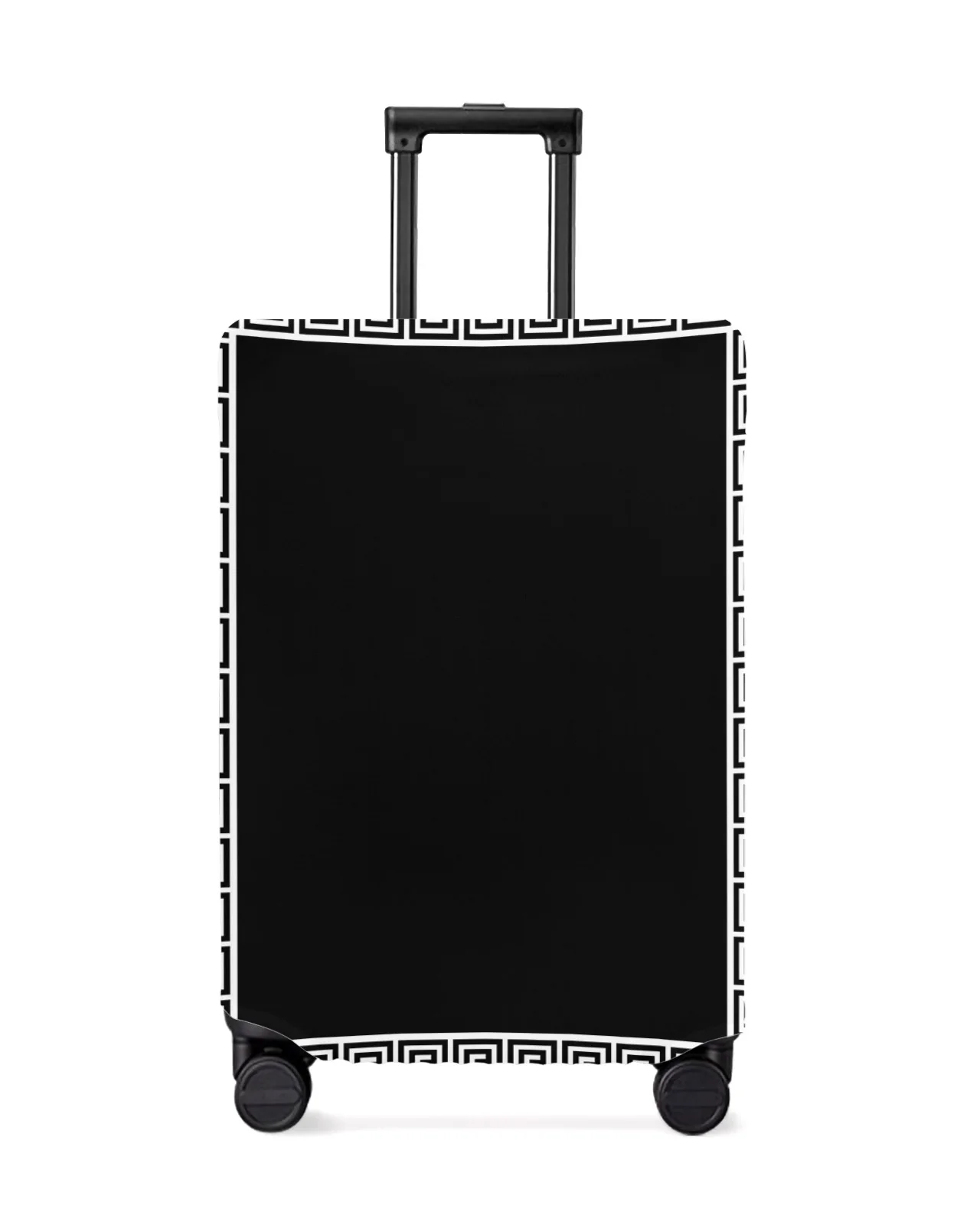 

Black Simple Chinese Geometric Luggage Cover Stretch Suitcase Protector Baggage Dust Cover for 18-32 Inch Travel Suitcase Case